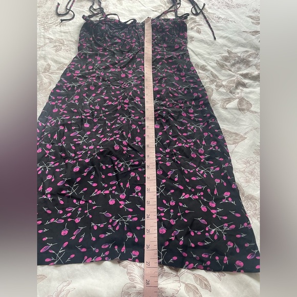 Neon Blonde Bardot Rosebud Ditsy Floral Babydoll Tie Strap Slip Dress Small Boho - Picture 11 of 13